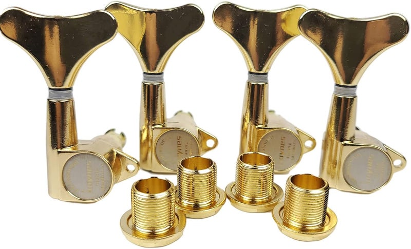 Kaynes Guitar Bass Tuners - 1:18 Ratio Gold Headstock Sealed Machine Heads Tuners Closed Tuning Key Pegs Replacement for Electric Jazz Bass or Precision (4 for Right, Golden) - Image 2